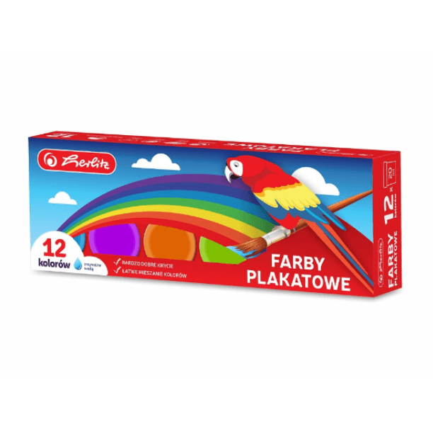 Farby plakatowe 12 kolorów Herlitz